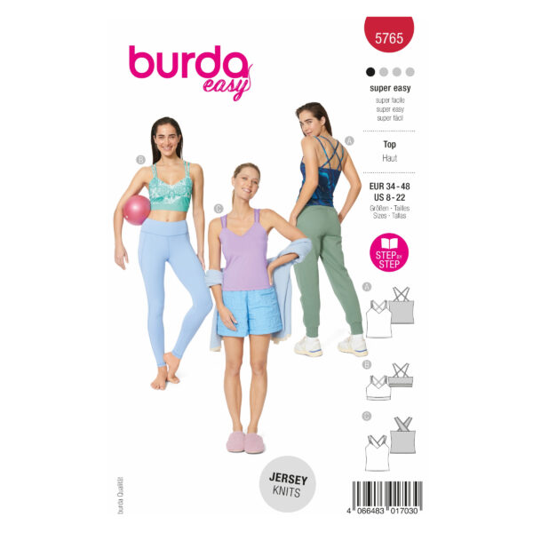 Burda Easy Schnittmuster Nr. 5765 - Oberteil - Shirt - Top