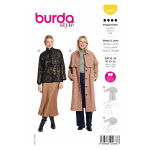 Burda Style Schnittmuster Nr. 5769 - Mantel - Jacke - Cape-Effekt