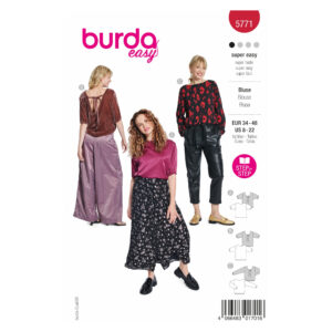 Burda Easy Schnittmuster Nr. 5771 - Oberteil - Bluse - tiefer Rückenausschnitt