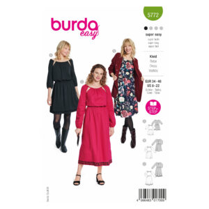 Burda Easy Schnittmuster Nr. 5772 - Kleid - Party-Kleid - Raglanärmel