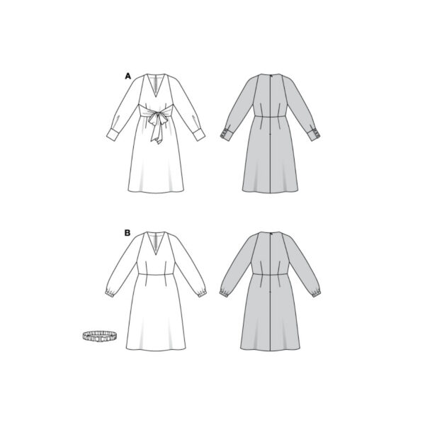 Burda Style Schnittmuster Nr. 5777 - Kleid - V-Ausschnitt - Gürtel - Bindeband – Bild 8