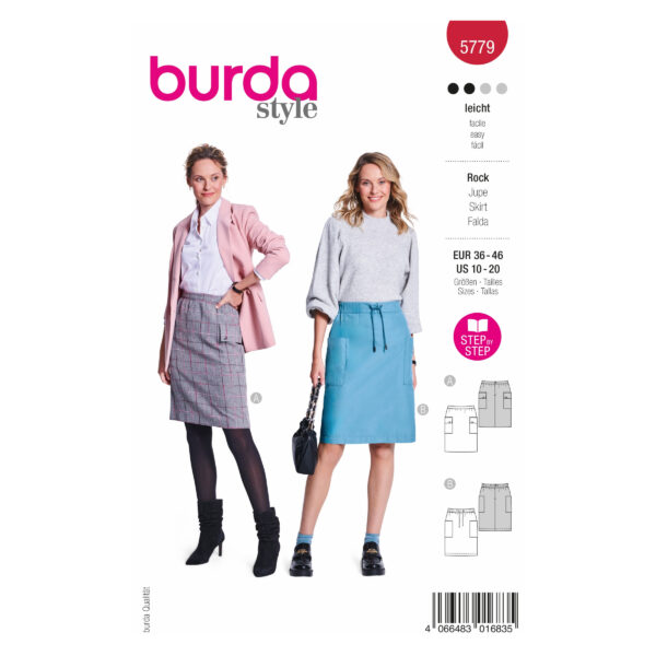 Burda Style Schnittmuster Nr. 5779 - Rock - Bleistiftrock - Cargo-Taschen