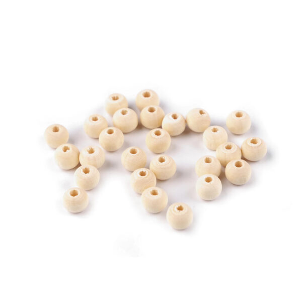 25g Holzperlen - Holzkugeln - rund - unlackiert -  8 mm - natürlich hell