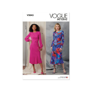 Vogue Schnittmuster V2043 - elegantes Kleid mit seitlicher Reihung