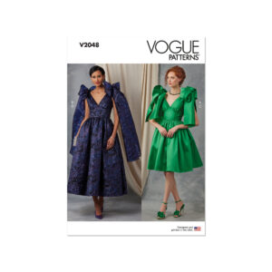 Vogue Schnittmuster V2048 - elegantes Kleid mit großen Schleifen an den Schultern