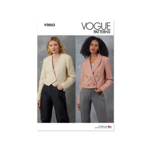 Vogue Schnittmuster - V2053 - kurzer Damenblazer, doppelreihig geknöpft