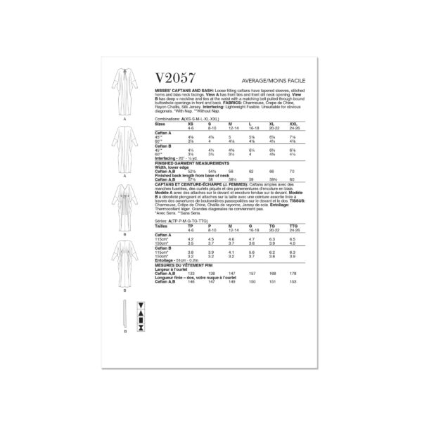 Vogue Schnittmuster V2057 - Hauskleid, Homewear für Damen – Bild 6