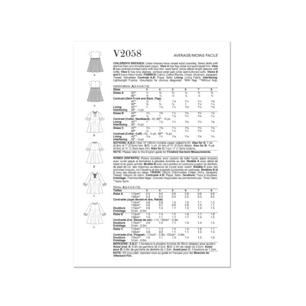 Vogue Schnittmuster V2058 - Mädchenkleid mit Bubikragen – Bild 10
