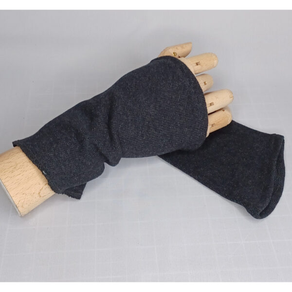 Armstulpen - Stulpen mit abgerundeter Kante vorn -  Strick - Anthrazit - STu - anthrazit – Bild 2