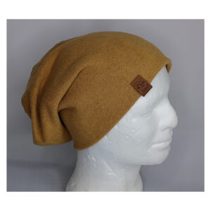 Beanie - Mütze - weicher Strickstoff -  Strick - senf - Bea - senf
