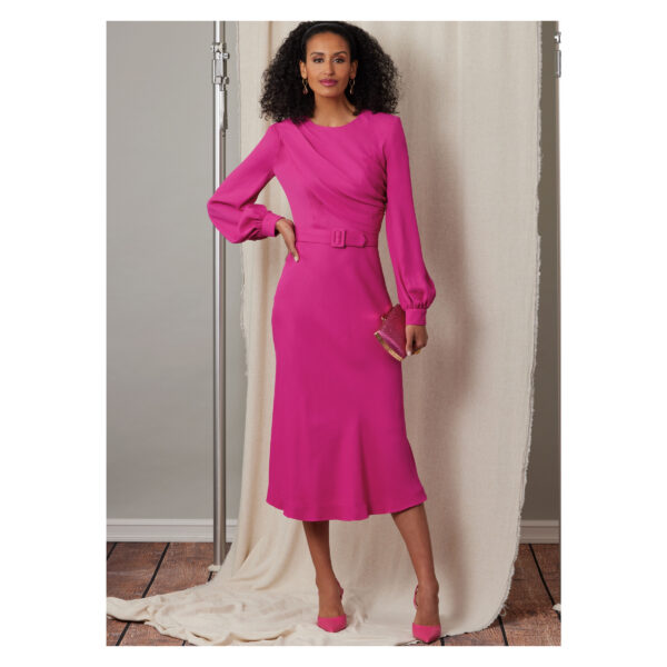 Vogue Schnittmuster V2043 - elegantes Kleid mit seitlicher Reihung – Bild 3