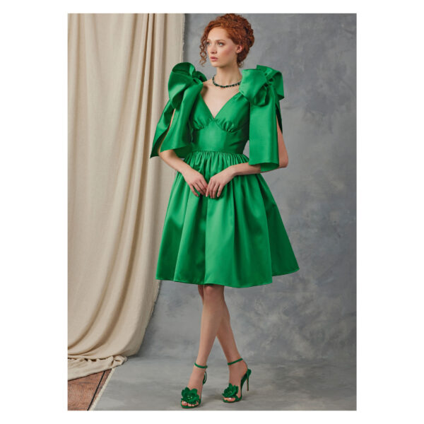 Vogue Schnittmuster V2048 - elegantes Kleid mit großen Schleifen an den Schultern – Bild 4