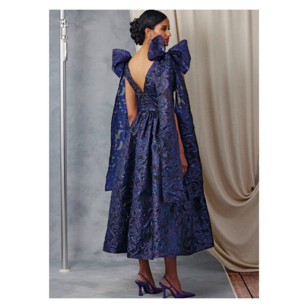 Vogue Schnittmuster V2048 - elegantes Kleid mit großen Schleifen an den Schultern – Bild 6