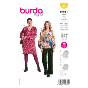 Burda Style Schnittmuster Nr. 5783 - Kleid und Bluse - V-Ausschnitt
