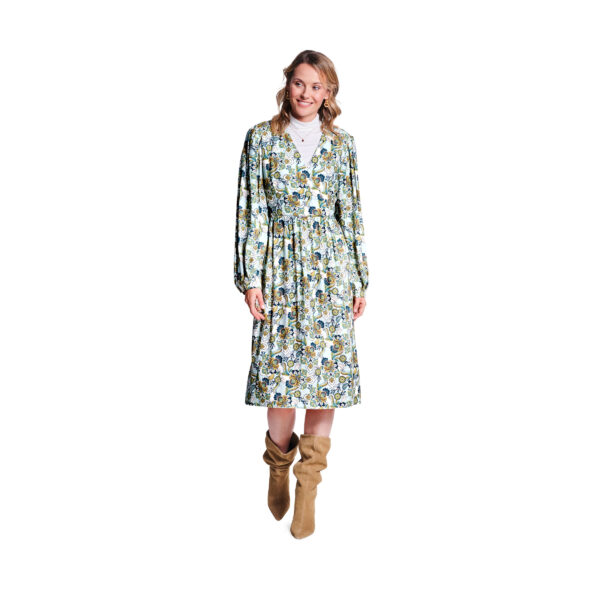 Burda Style Schnittmuster Nr. 5784 - Kleid - voluminöse Ärmel - Wickeloptik – Bild 5