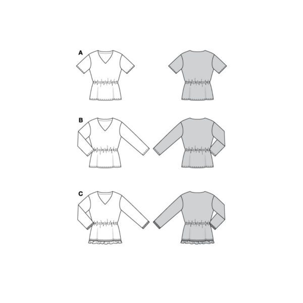 Burda Easy Schnittmuster Nr. 5786 - Shirt - T-Shirt - Longsleeve - elegant – Bild 9