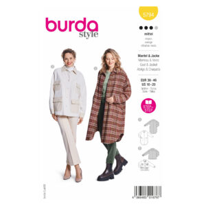 Burda Style Schnittmuster Nr. 5794 - Mantel und Jacke - aufgesetzte Taschen