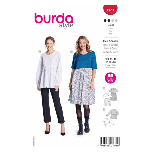 Burda Style Schnittmuster Nr. 5795 - Kleid und Tunika - luftig - locker - lässig