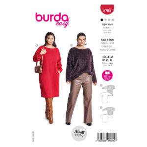 Burda Easy Schnittmuster Nr. 5796 - Kleid und Shirt - weiter Hals - große Größen