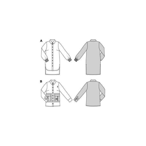 Burda Style Schnittmuster Nr. 5800 - Bluse - Longshirt - Tunika - Cargo-Taschen – Bild 8