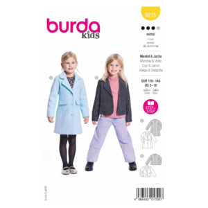 Burda Kids Schnittmuster Nr. 9215 - Mantel und Jacke - Reverskragen - Klappentasche