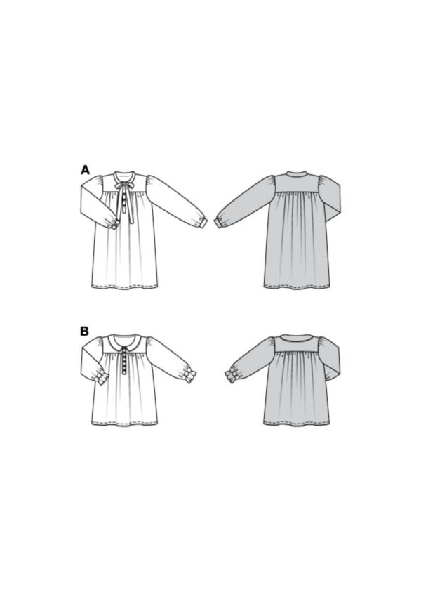 Burda Kids Schnittmuster Nr. 9216 - Kleid und Bluse - Bubikragen - Schleife – Bild 7