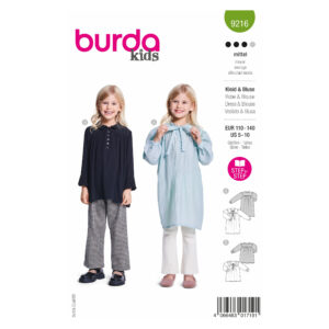 Burda Kids Schnittmuster Nr. 9216 - Kleid und Bluse - Bubikragen - Schleife