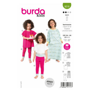 Burda Kids Schnittmuster Nr. 9218 - Kombination - Nachtwäsche für Mädchen