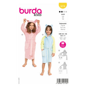Burda Kids Schnittmuster Nr. 9219 - Bademantel - mit Kapuze und Bindegürtel
