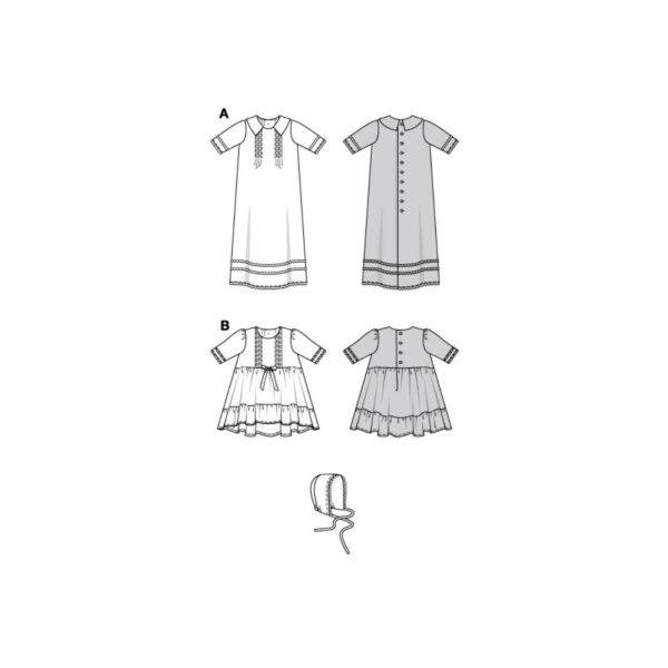 Burda Kids Schnittmuster Nr. 9221 - Babyausstattung - Taufkleid - Mütze – Bild 4