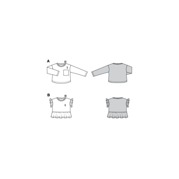 Burda Kids Schnittmuster Nr. 9223 - Shirt - T-Shirt - Sweatshirt - 2 Varianten – Bild 4