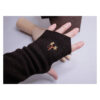 Braune Armstulpen - Walkloden - Biesen - bestickte Blütenranke - WLK-braun