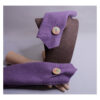 Violett farbene Armstulpen - Walkloden - Biesen + Holzknopf - WLK-lila - 07 – Bild 3