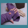 Violett farbene Armstulpen - Walkloden - Holzknopf - WLK-lila - 08