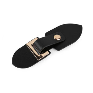 Eleganter Verschluss  aus Kunstleder 3,5 x 11,5 cm - schwarz/gold