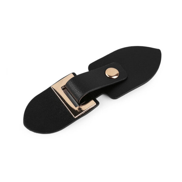 Eleganter Verschluss  aus Kunstleder 3,5 x 11,5 cm - schwarz/gold