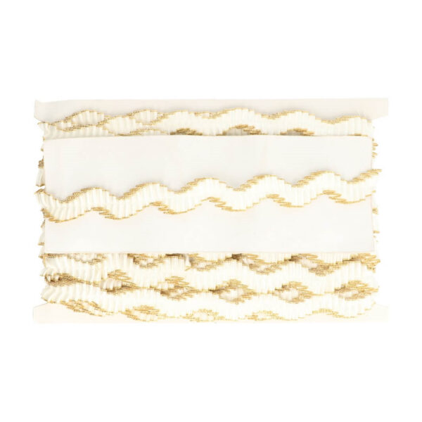 Satin - Rüschenband mit Goldkante - 12mm - 2m - zwei Farben – Bild 2