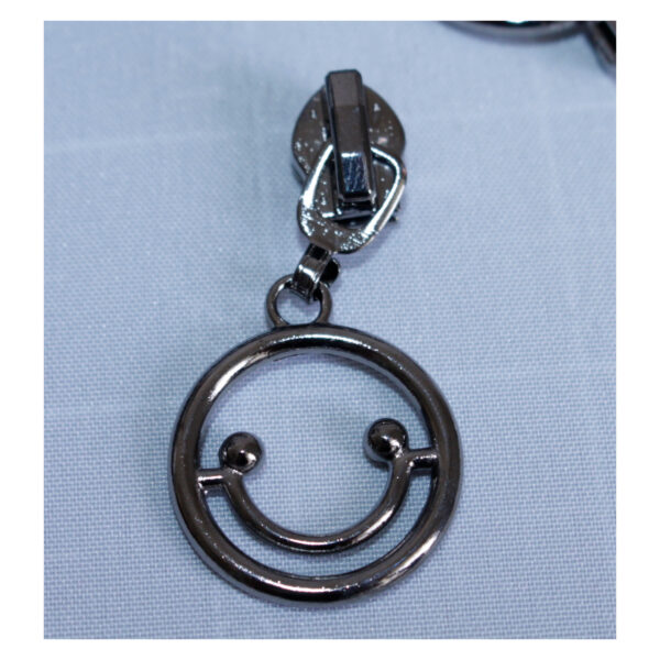 5 Schieber - Smiley - für Reißverschlüsse mit 5mm Spirale - versch. Farben – Bild 7