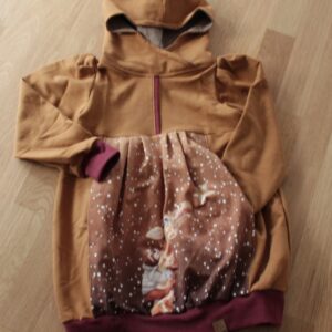 Kleid - Ballonkleid - Mitwachskleid - Kapuzenkleid - Mädchen - Gr. 116 - Sternenhimmel