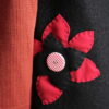 Oversize Weste - Walkloden - Wollweste - mit Applikation - Schwarz / Rot – Bild 5