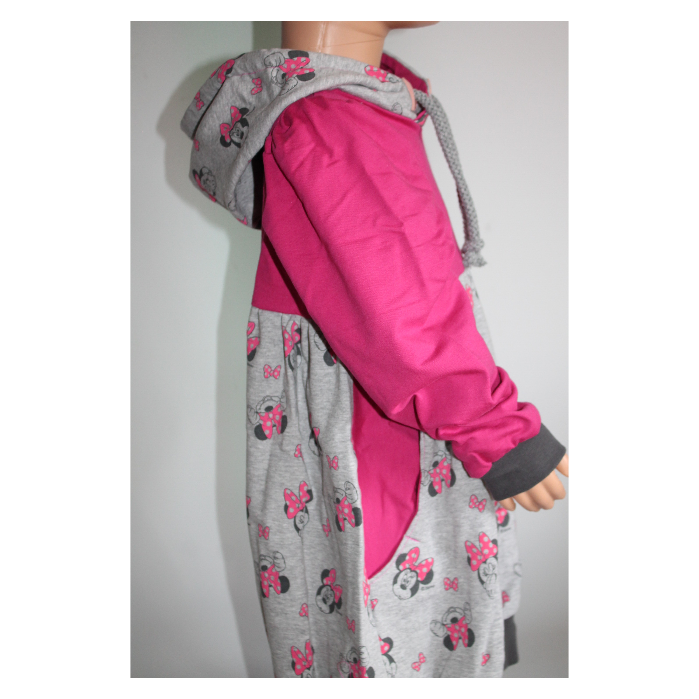 Ballonkleid Mädchen Gr. 116 – Mitwachskleid mit Kapuze „Mouse“ – Handmade Kinderkleid – Bild 6