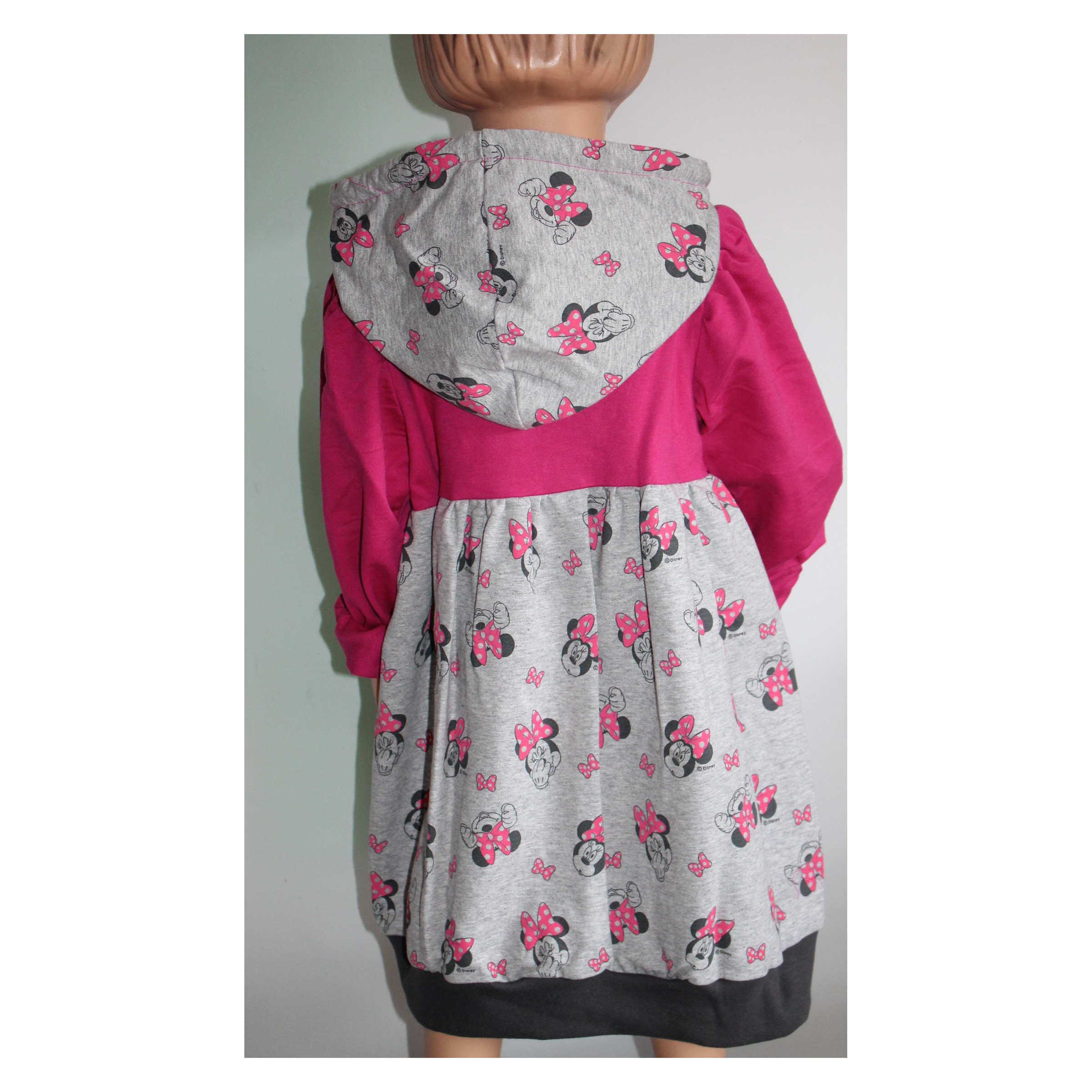 Ballonkleid Mädchen Gr. 116 – Mitwachskleid mit Kapuze „Mouse“ – Handmade Kinderkleid – Bild 7