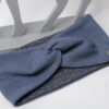 Kuscheliges warmes Stirnband - Haarband - Strickstoff mit French Terry gefüttert - Rauchblau / Striche