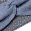Kuscheliges warmes Stirnband - Haarband - Strickstoff mit French Terry gefüttert - Rauchblau / Striche – Bild 3