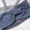Kuscheliges warmes Stirnband - Haarband - Strickstoff mit Jersey gefüttert - Rauchblau / Ornament – Bild 3