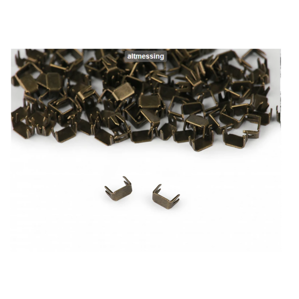 20 Endstücke - Stopper für Reissverschlüsse - 3 mm unten - silber/gold/altmessing – Bild 7