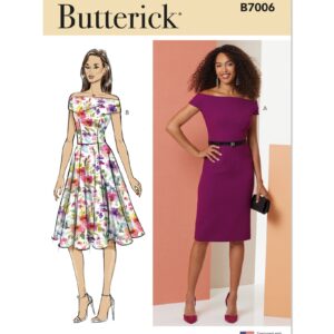 Butterick Schnittmuster - B7006 - schlichtes, körperbetontes Kleid
