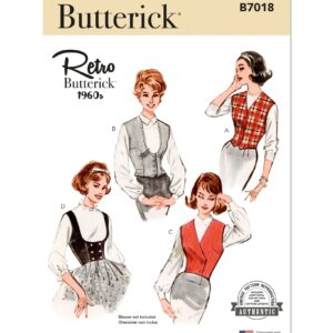 Butterick Schnittmuster - B7018 - Retro - Damenwesten im Stil der 60 er Jahre