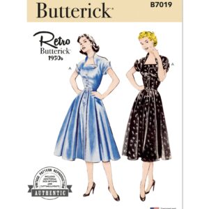 Butterick Schnittmuster - B7019 - Retro - bezauberndes Sommerkleid im Stil der 1950 er Jahre