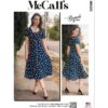 McCalls Schnittmuster M8525 - Sommerkleid mit mit glockigem Rock und kleinem Kragen